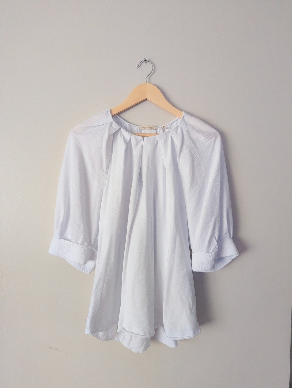 Soft Surroundings White Half-Sleeve Blouse